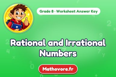 Rational and Irrational Numbers – Grade 8 math worksheet answer key