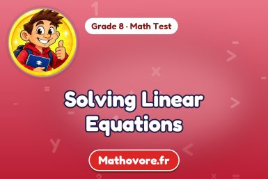 Solving Linear Equations – Grade 8 math test