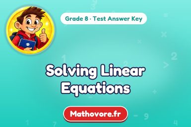 Solving Linear Equations – Grade 8 math test answer key