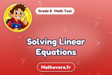 Solving Linear Equations – Grade 8 math test