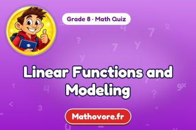 Linear Functions and Modeling – Grade 8 math quiz