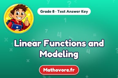Linear Functions and Modeling – Grade 8 math test answer key