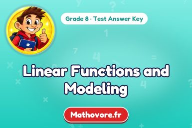 Linear Functions and Modeling – Grade 8 math test answer key