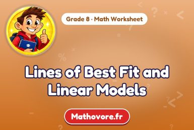 Lines of Best Fit and Linear Models – Grade 8 math worksheet