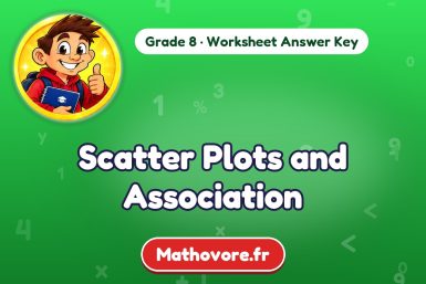 Scatter Plots and Association – Grade 8 math worksheet answer key