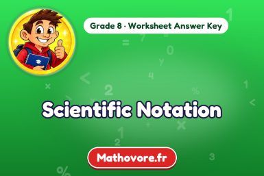 Scientific Notation – Grade 8 math worksheet answer key