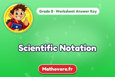 Scientific Notation – Grade 8 math worksheet answer key