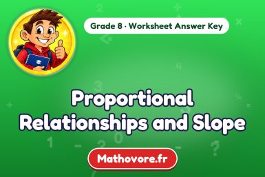 Proportional Relationships and Slope – Grade 8 math worksheet answer key