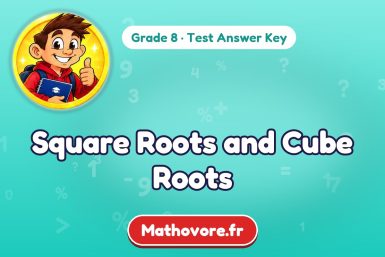 Square Roots and Cube Roots – Grade 8 math test answer key