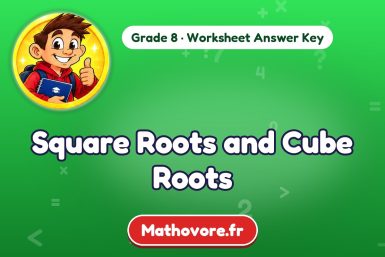 Square Roots and Cube Roots – Grade 8 math worksheet answer key