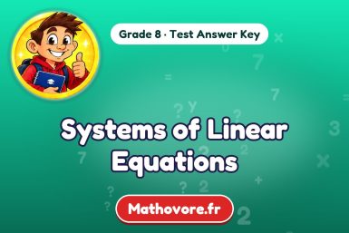 Systems of Linear Equations – Grade 8 math test answer key
