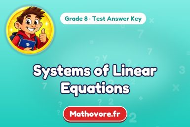 Systems of Linear Equations – Grade 8 math test answer key