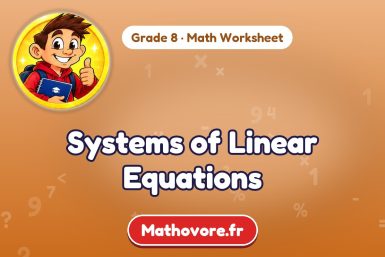 Systems of Linear Equations – Grade 8 math worksheet