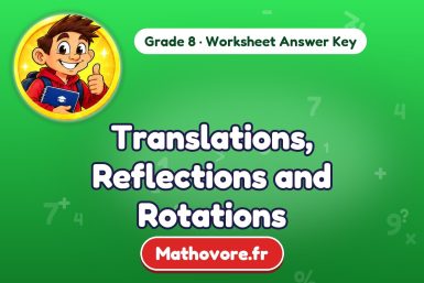 Translations, Reflections and Rotations – Grade 8 math worksheet answer key