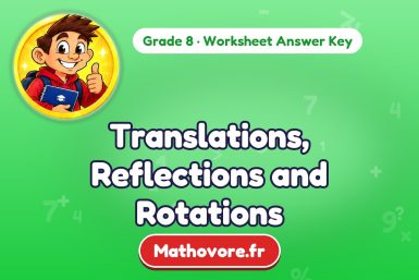 Translations, Reflections and Rotations – Grade 8 math worksheet answer key