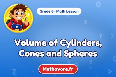 Volume of Cylinders, Cones and Spheres – Grade 8 math lesson