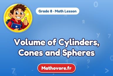 Volume of Cylinders, Cones and Spheres – Grade 8 math lesson
