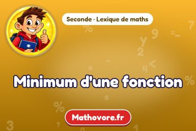 Minimum d'une fonction : définition et exemple – lexique de maths Mathovore