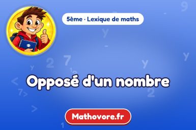 Opposé d'un nombre : définition et exemple – lexique de maths Mathovore