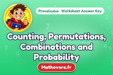 Counting, Permutations, Combinations and Probability – Precalculus math worksheet answer key