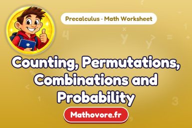 Counting, Permutations, Combinations and Probability – Precalculus math worksheet
