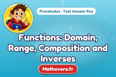 Functions: Domain, Range, Composition and Inverses – Precalculus math test answer key