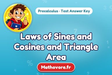 Laws of Sines and Cosines and Triangle Area – Precalculus math test answer key