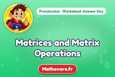 Matrices and Matrix Operations – Precalculus math worksheet answer key