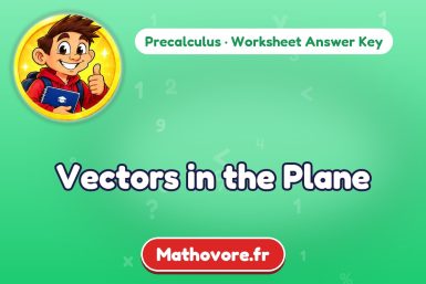 Vectors in the Plane – Precalculus math worksheet answer key