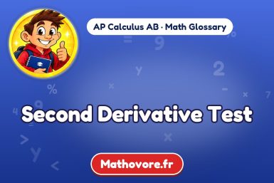 Second Derivative Test – definition and example, AP Calculus AB math glossary – Mathovore
