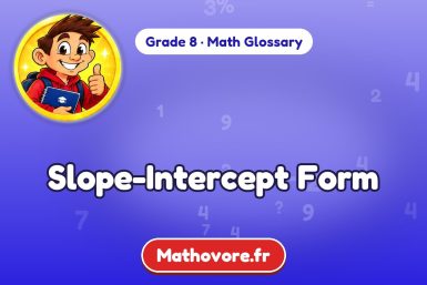 Slope-Intercept Form – definition and example, Grade 8 math glossary – Mathovore