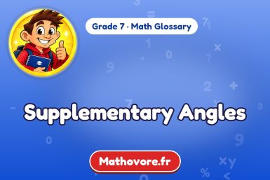 Supplementary Angles – definition and example, Grade 7 math glossary – Mathovore