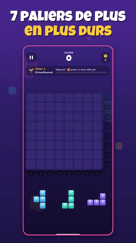 Capture d'écran de Blocs Malins, puzzle de blocs avec des chiffres, sur téléphone (2)