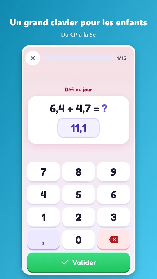 Capture d'écran de Calcul Mental sur téléphone (3)