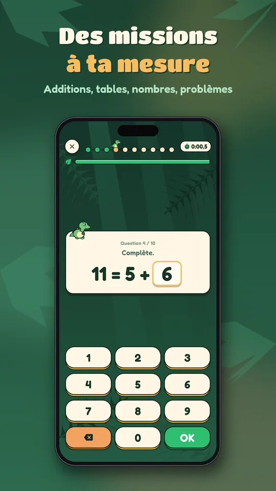 Capture d'écran de Calculosaures, maths avec des dinosaures, sur téléphone (2)