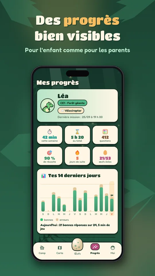 Capture d'écran de Calculosaures, maths avec des dinosaures, sur téléphone (7)