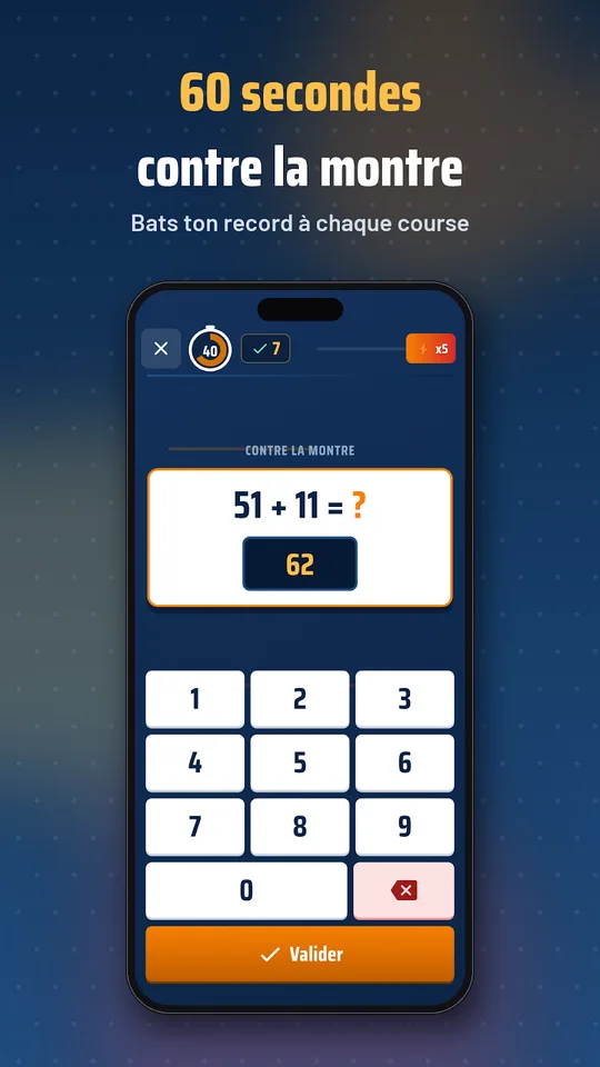 Capture d'écran de Chrono Calcul, calcul mental, sur téléphone (3)