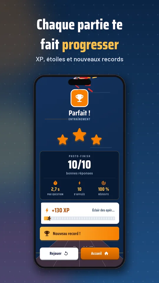 Capture d'écran de Chrono Calcul, calcul mental, sur téléphone (4)
