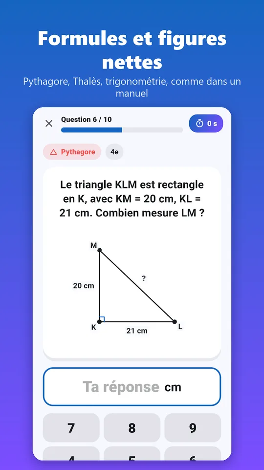 Capture d'écran de Maths automatismes sur téléphone (2)