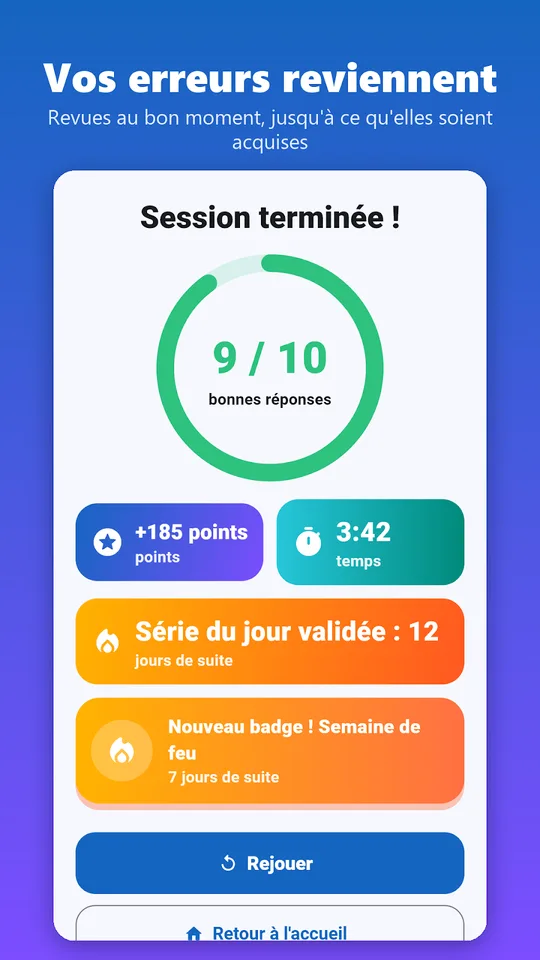 Capture d'écran de Maths automatismes sur téléphone (6)