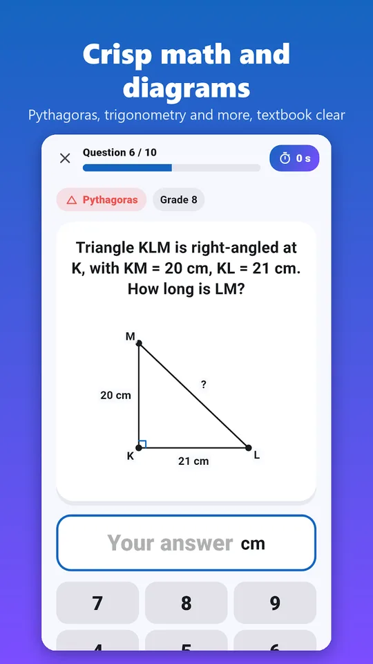 Screenshot of the Maths automatismes math fluency app on a phone (4)
