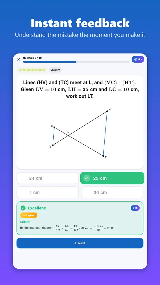 Screenshot of the Maths automatismes math fluency app on a phone (9)