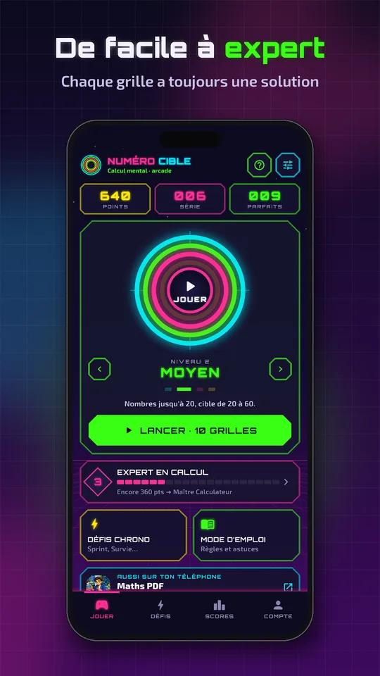 Capture d'écran de Numéro Cible, jeu de chiffres, sur téléphone (3)