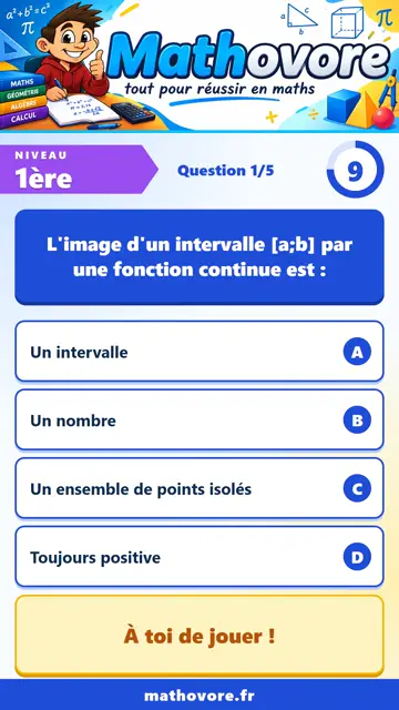 QCM vidéo 1ère : Généralités sur les fonctions numériques, partie 2