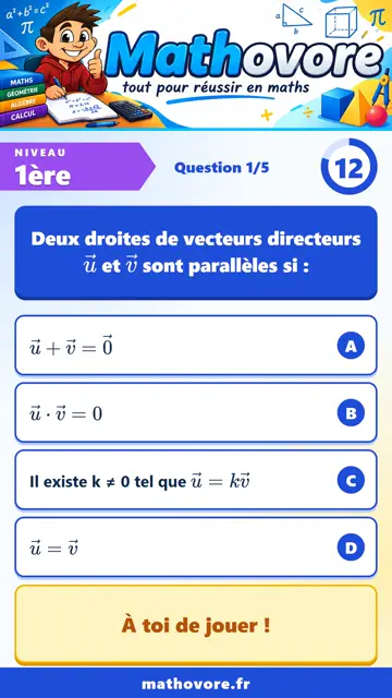 QCM vidéo 1ère : Position relative de deux droites dans l'espace, partie 2