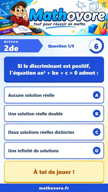 QCM vidéo 2de : Fonctions polynômes du second degré, partie 2