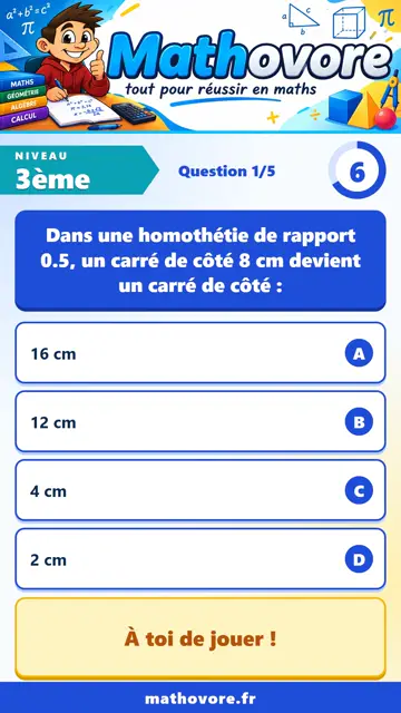 QCM vidéo 3ème : Homothéties, partie 2