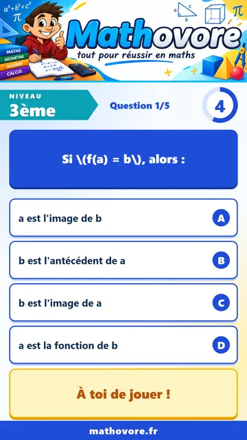 QCM vidéo 3ème : Notion de fonction, partie 2