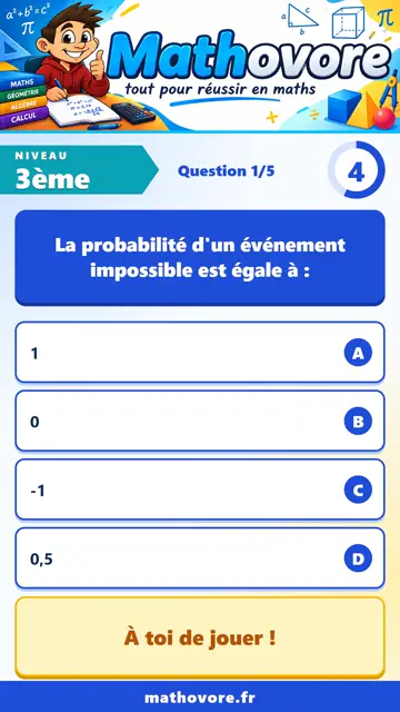 QCM vidéo 3ème : Probabilités, partie 1