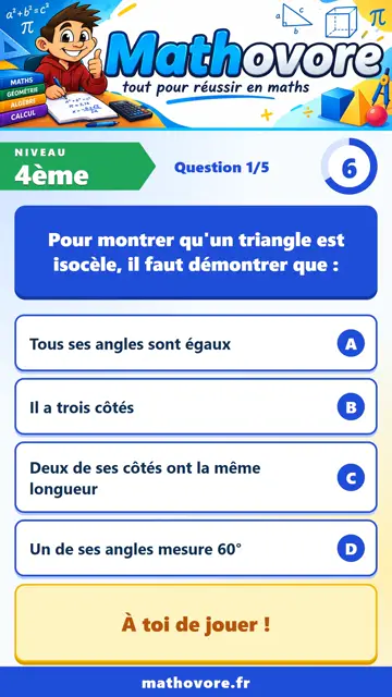 QCM vidéo 4ème : Initiation à la démonstration, partie 2